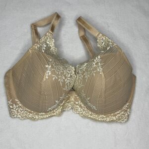 Wacoal 34DD Beige Lace Underwire Bra Romantic Full Coverage Feminine Lingerie
